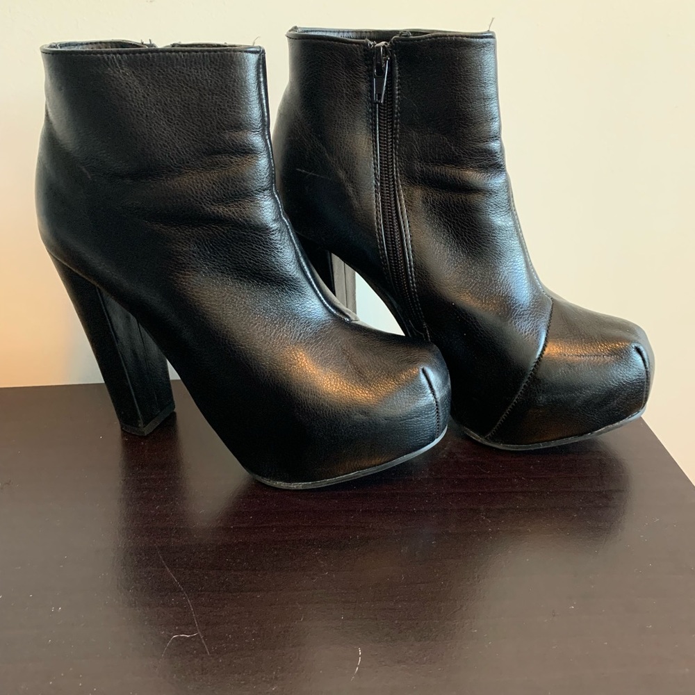 Black booties size 8